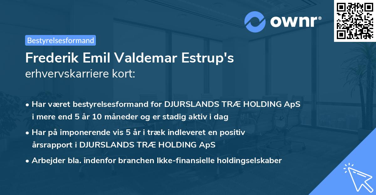 Frederik Emil Valdemar Estrup's erhvervskarriere kort