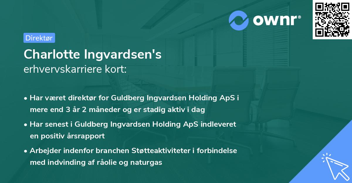 Charlotte Ingvardsen's erhvervskarriere kort
