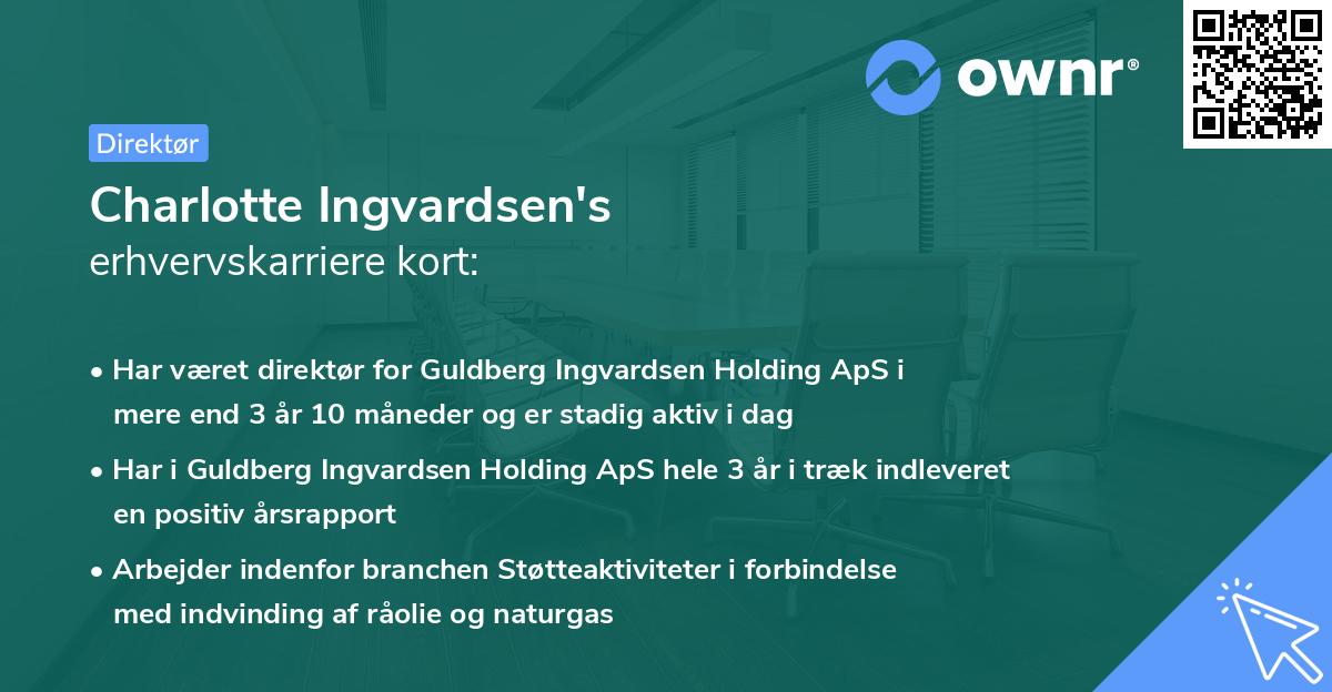 Charlotte Ingvardsen's erhvervskarriere kort