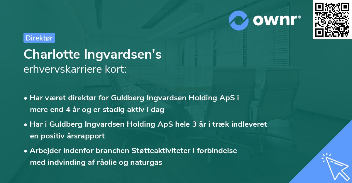 Charlotte Ingvardsen's erhvervskarriere kort