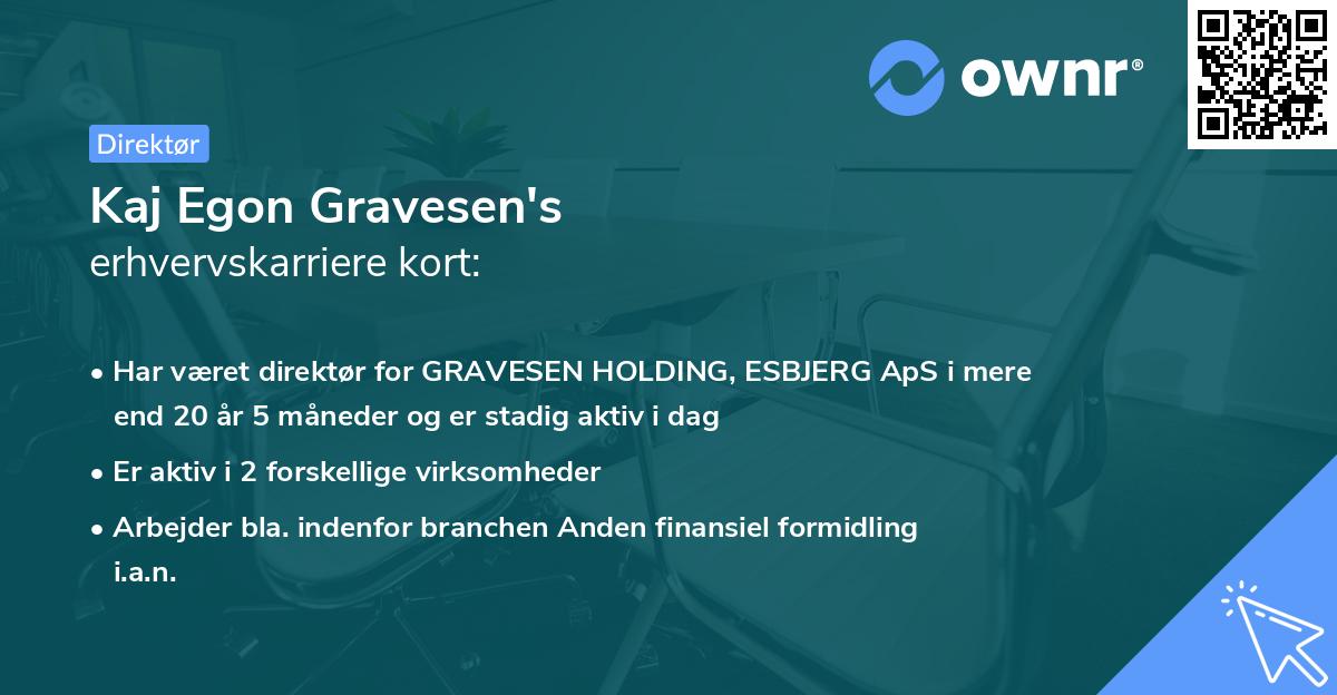 Kaj Egon Gravesen's erhvervskarriere kort