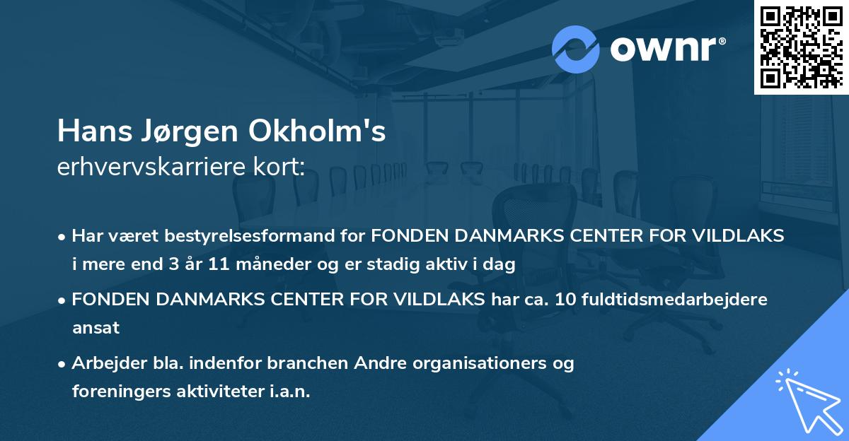 Hans Jørgen Okholm's erhvervskarriere kort