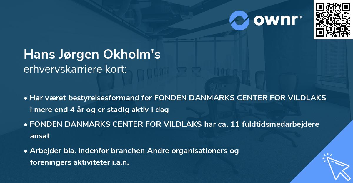 Hans Jørgen Okholm's erhvervskarriere kort