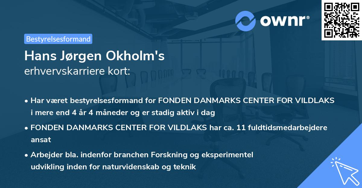 Hans Jørgen Okholm's erhvervskarriere kort