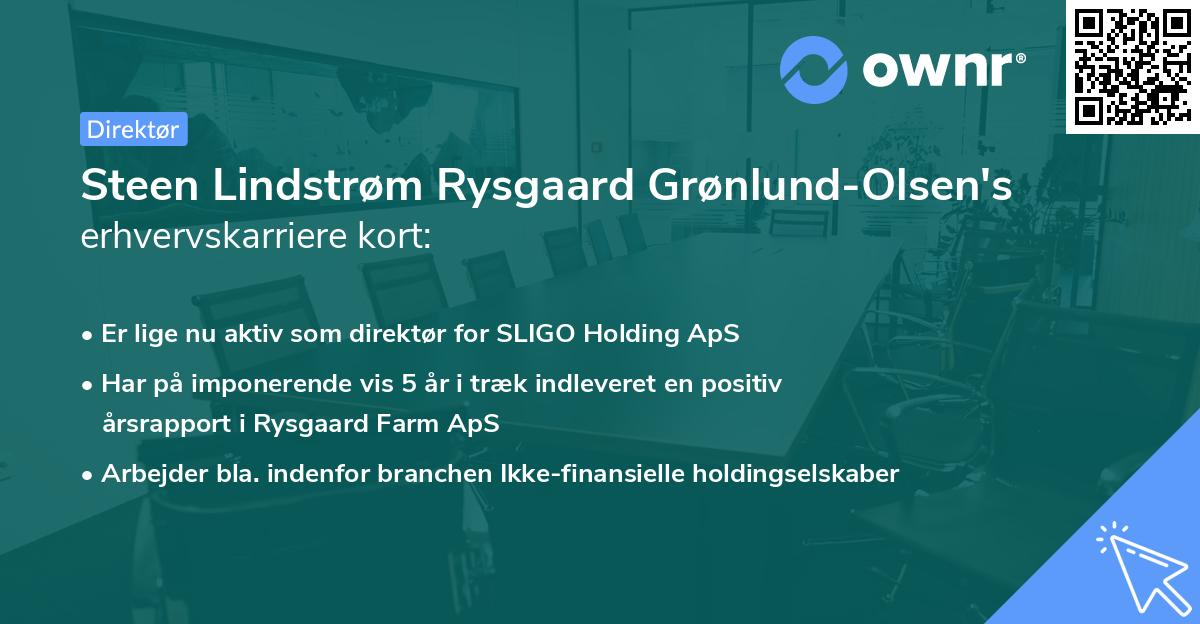 Steen Lindstrøm Rysgaard Grønlund-Olsen's erhvervskarriere kort