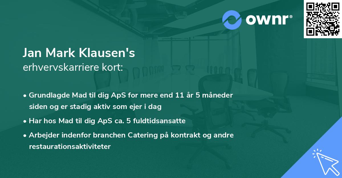 Jan Mark Klausen's erhvervskarriere kort