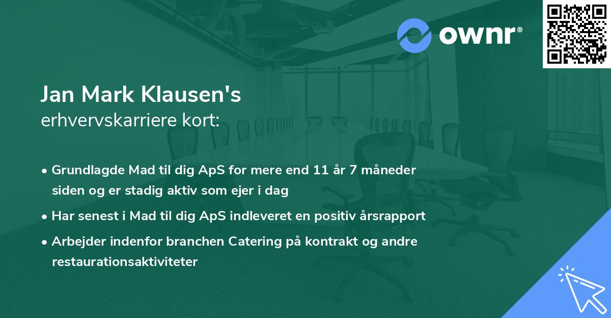 Jan Mark Klausen's erhvervskarriere kort