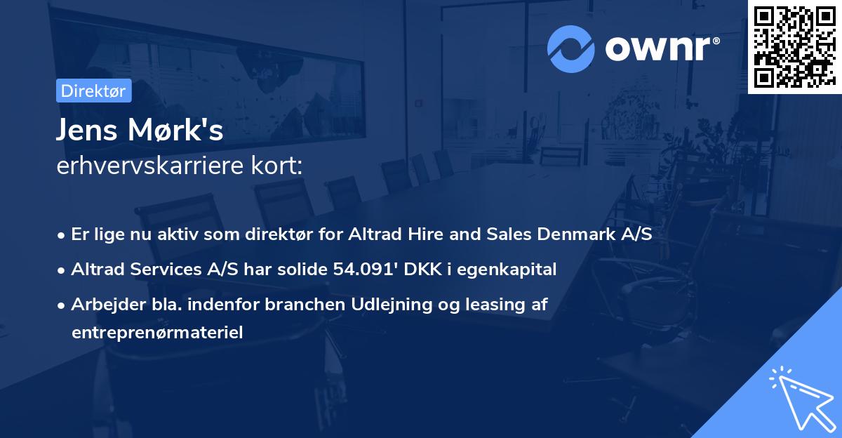 Jens Mørk's erhvervskarriere kort