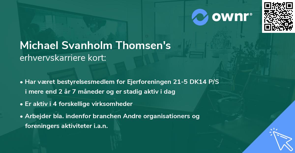 Michael Svanholm Thomsen's erhvervskarriere kort