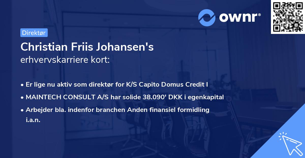 Christian Friis Johansen's erhvervskarriere kort
