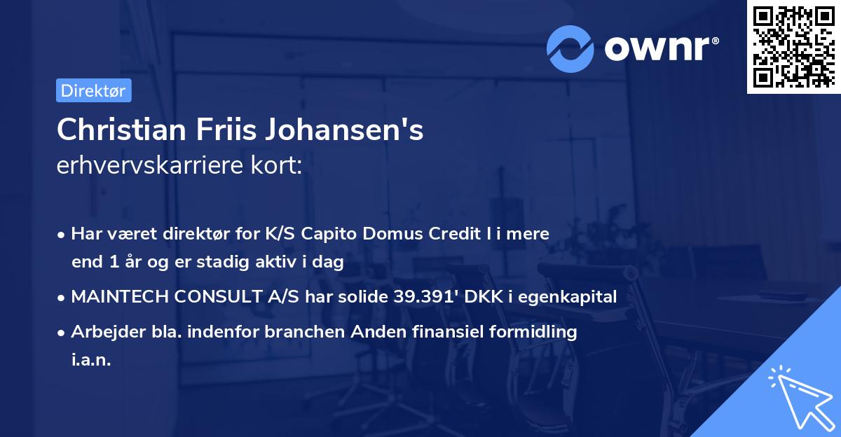 Christian Friis Johansen's erhvervskarriere kort