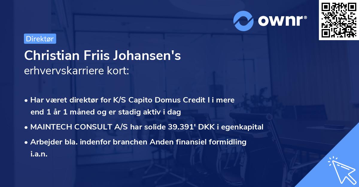Christian Friis Johansen's erhvervskarriere kort