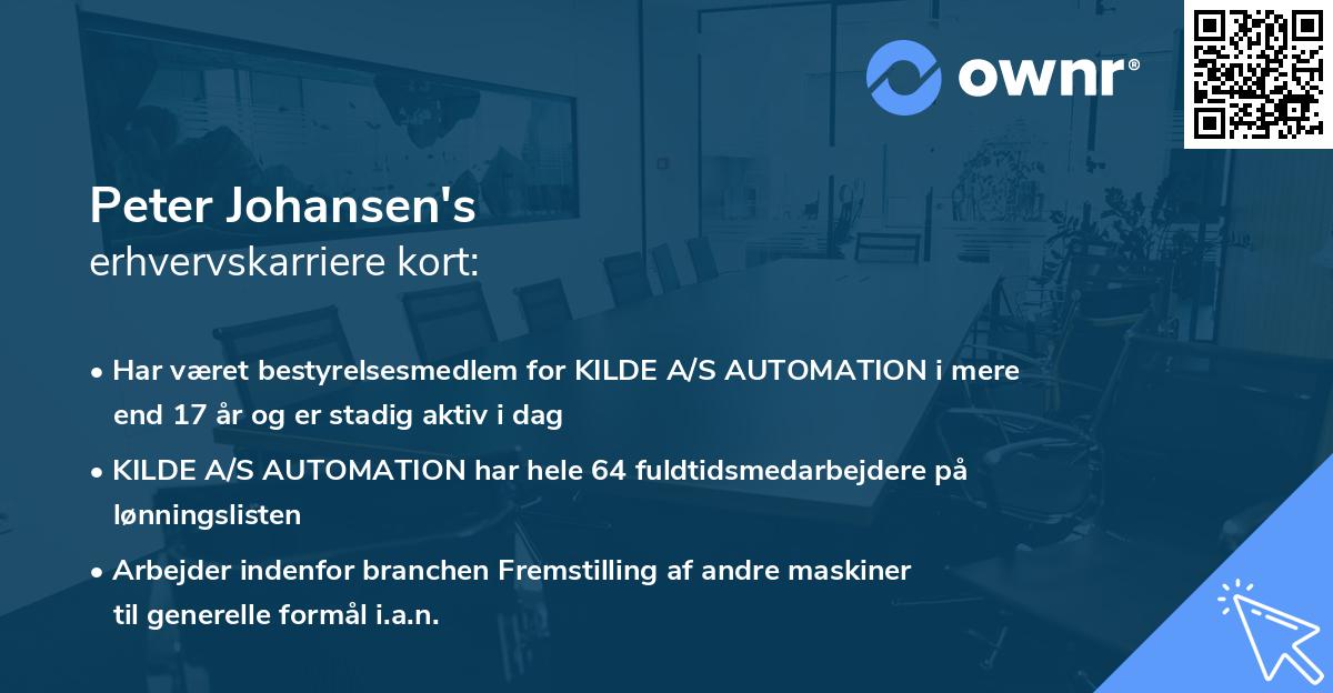 Peter Johansen's erhvervskarriere kort