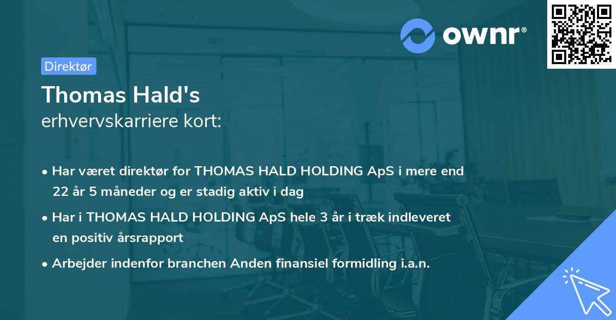 Thomas Hald's erhvervskarriere kort