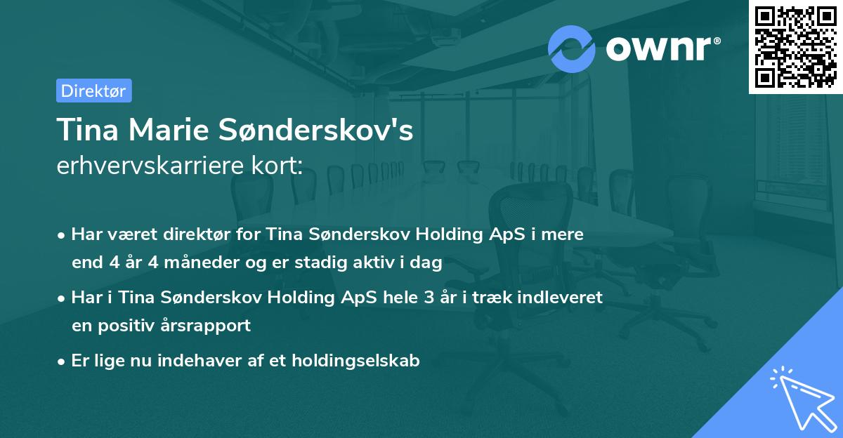 Tina Marie Sønderskov's erhvervskarriere kort