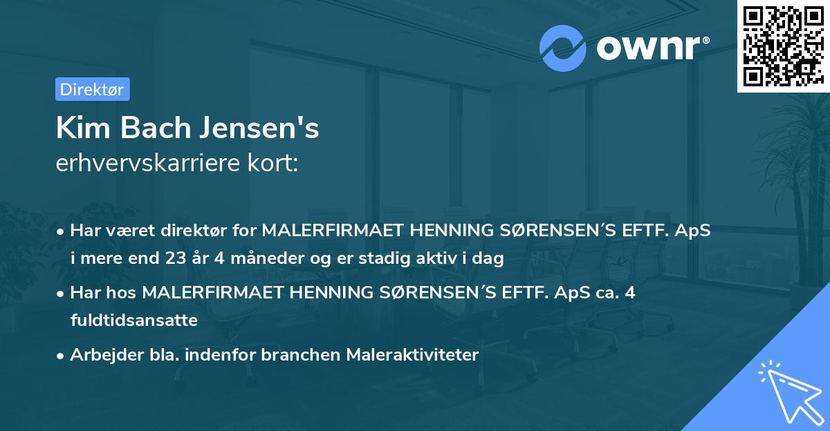 Kim Bach Jensen's erhvervskarriere kort