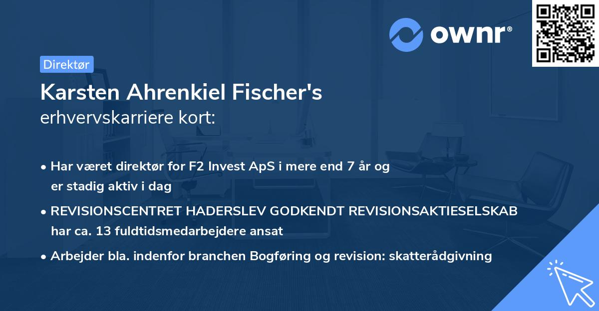 Karsten Ahrenkiel Fischer's erhvervskarriere kort