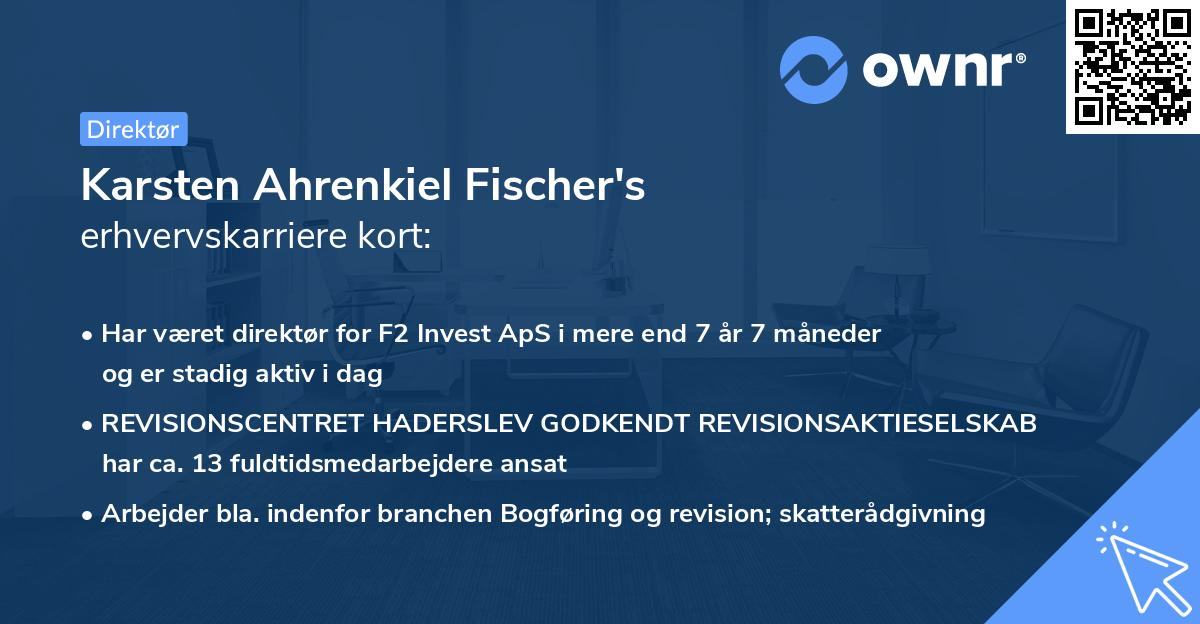 Karsten Ahrenkiel Fischer's erhvervskarriere kort