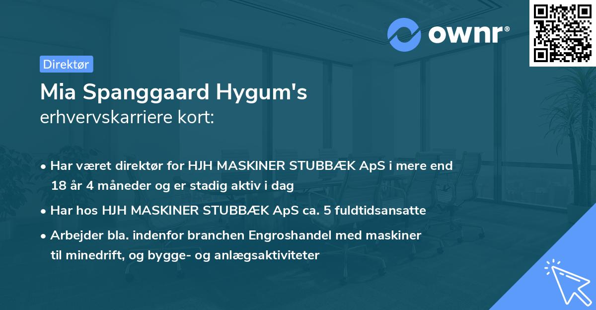 Mia Spanggaard Hygum's erhvervskarriere kort