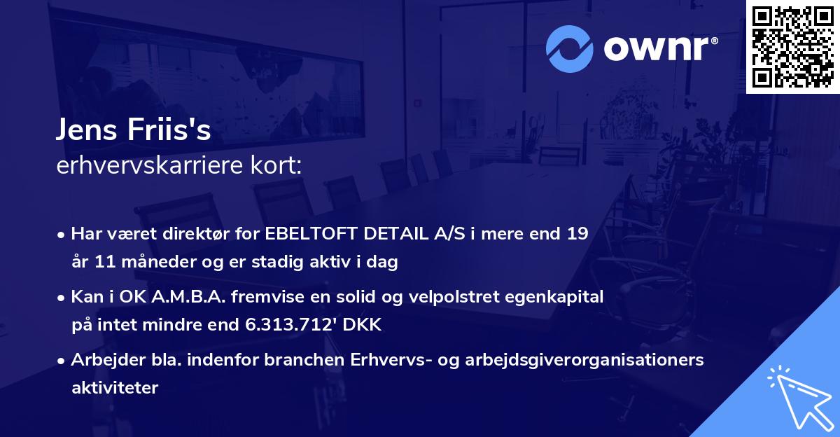 Jens Friis's erhvervskarriere kort