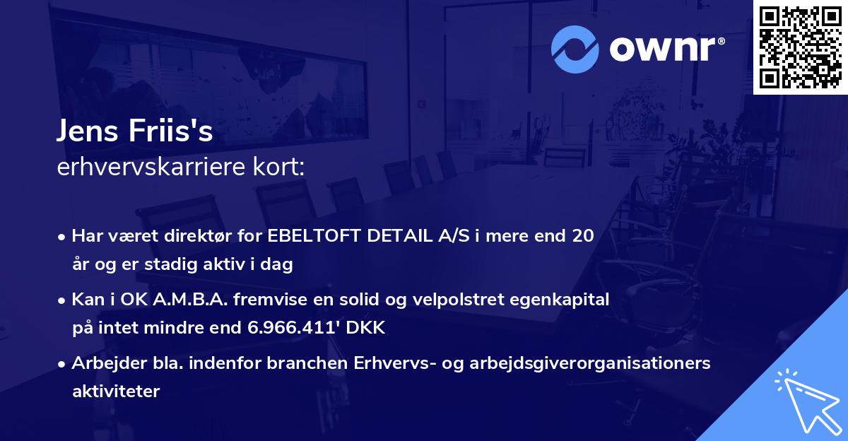 Jens Friis's erhvervskarriere kort
