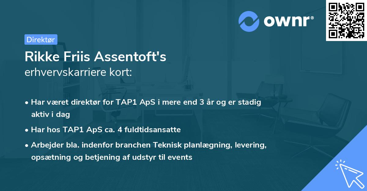 Rikke Friis Assentoft's erhvervskarriere kort