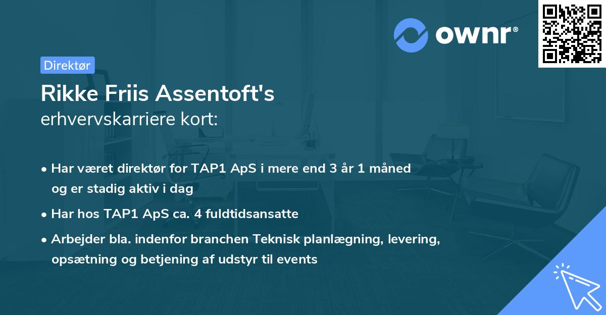 Rikke Friis Assentoft's erhvervskarriere kort