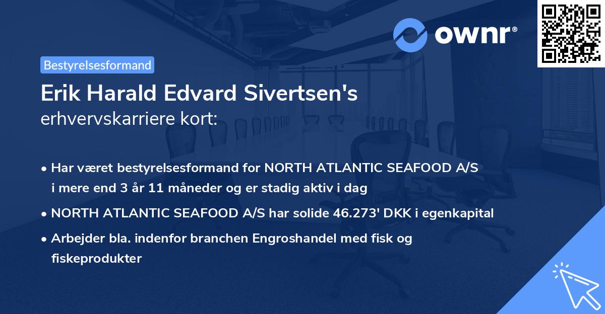 Erik Harald Edvard Sivertsen's erhvervskarriere kort