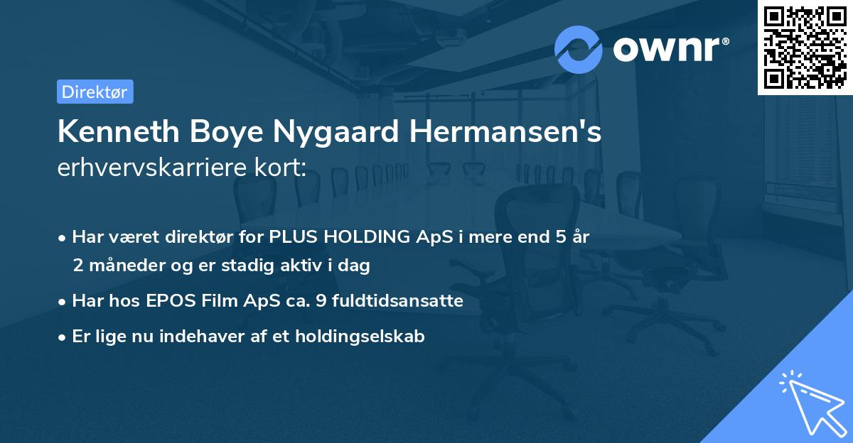 Kenneth Boye Nygaard Hermansen's erhvervskarriere kort