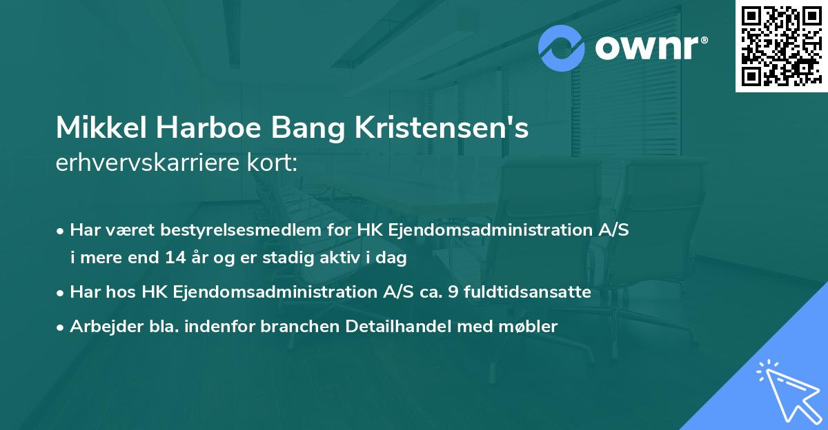 Mikkel Harboe Bang Kristensen's erhvervskarriere kort