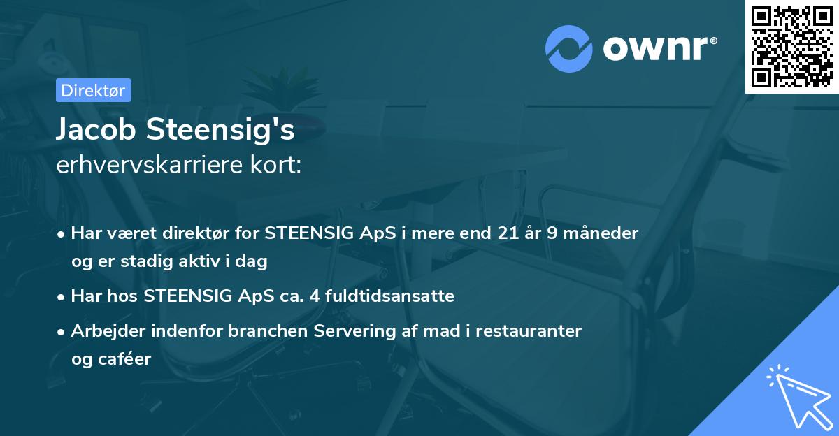 Jacob Steensig's erhvervskarriere kort