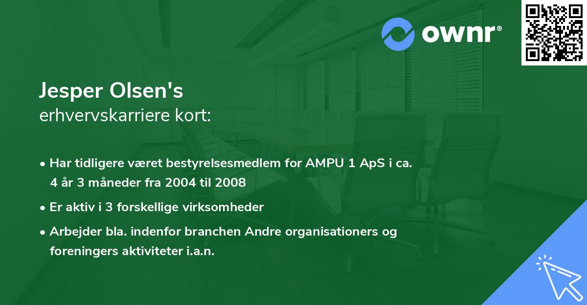 Jesper Olsen's erhvervskarriere kort