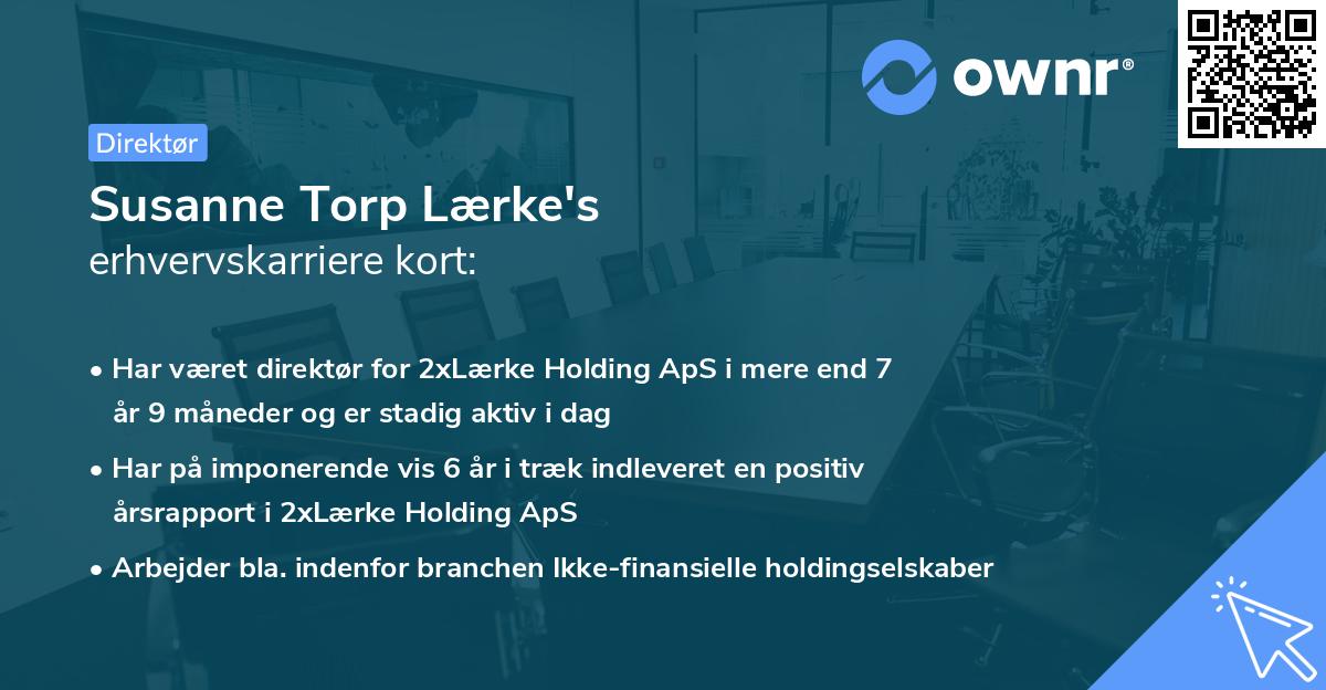 Susanne Torp Lærke's erhvervskarriere kort