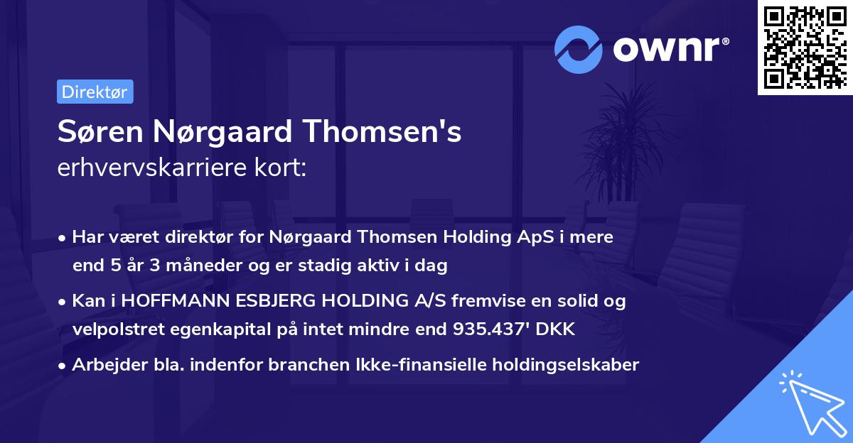 Søren Nørgaard Thomsen's erhvervskarriere kort