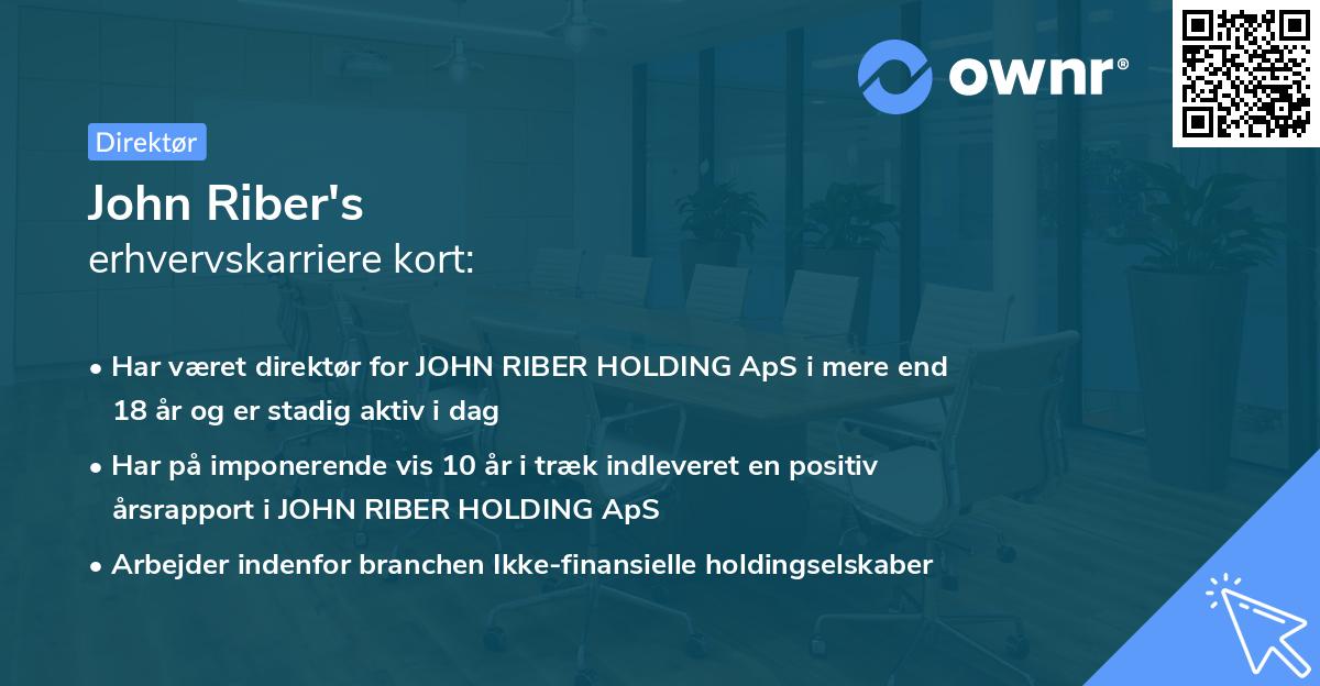 John Riber's erhvervskarriere kort
