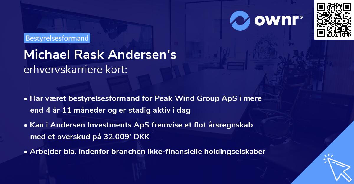 Michael Rask Andersen's erhvervskarriere kort