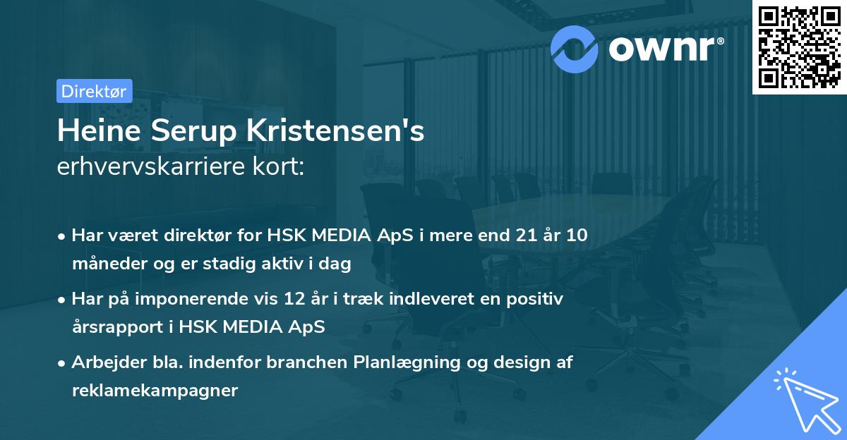Heine Serup Kristensen's erhvervskarriere kort