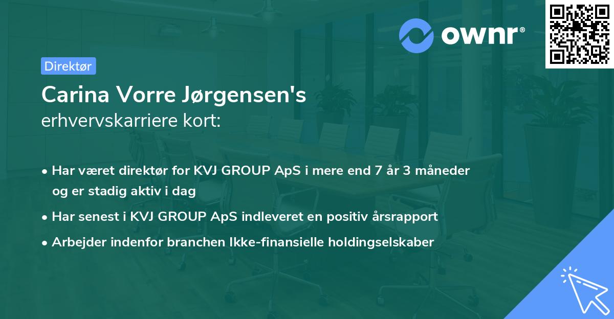 Carina Vorre Jørgensen's erhvervskarriere kort