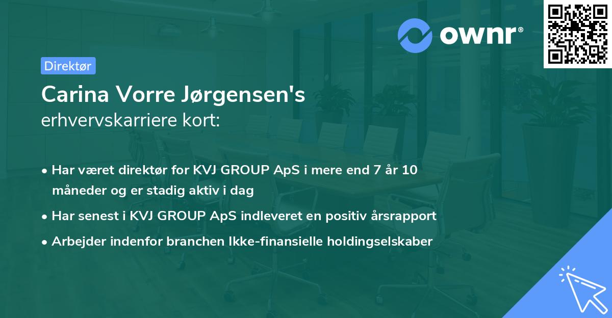 Carina Vorre Jørgensen's erhvervskarriere kort