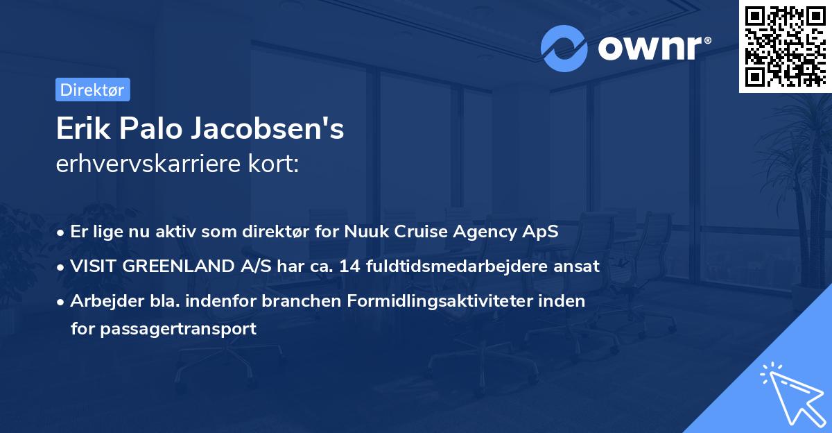 Erik Palo Jacobsen's erhvervskarriere kort
