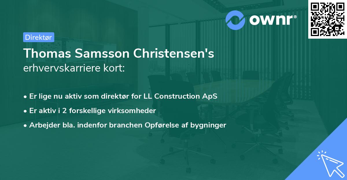 Thomas Samsson Christensen's erhvervskarriere kort