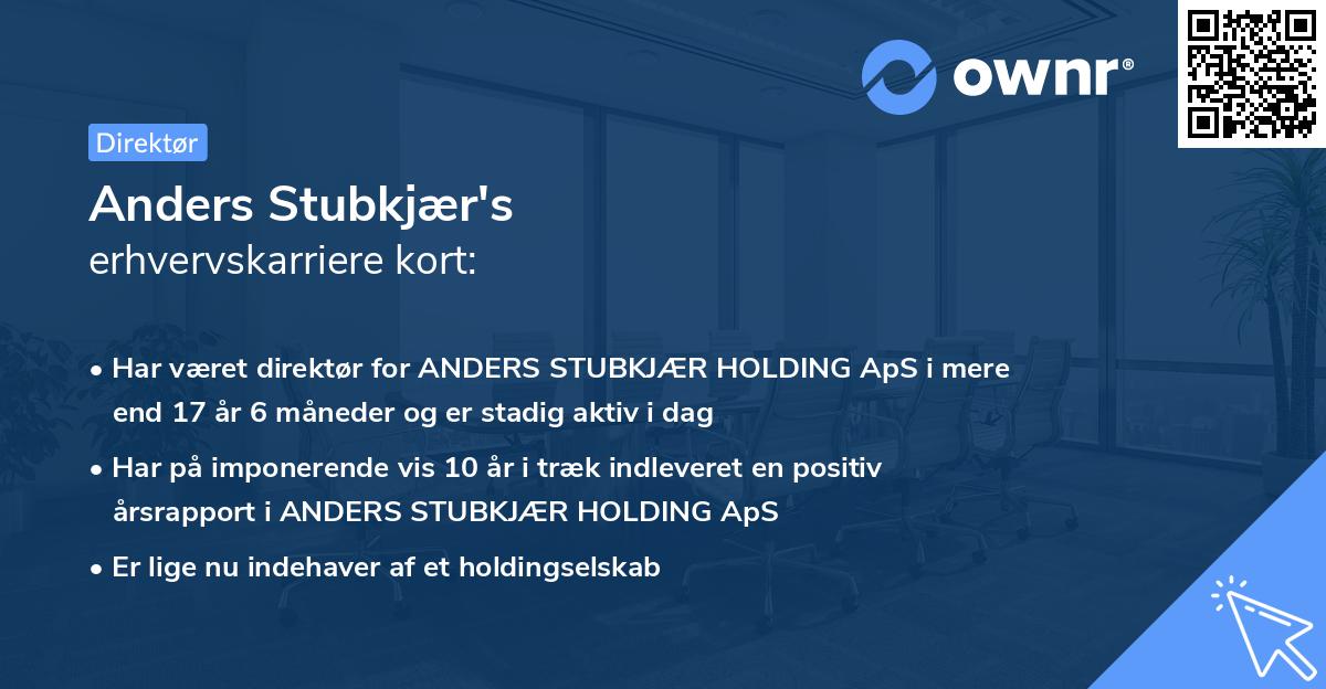 Anders Stubkjær's erhvervskarriere kort