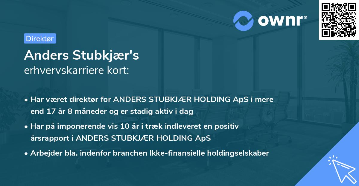 Anders Stubkjær's erhvervskarriere kort