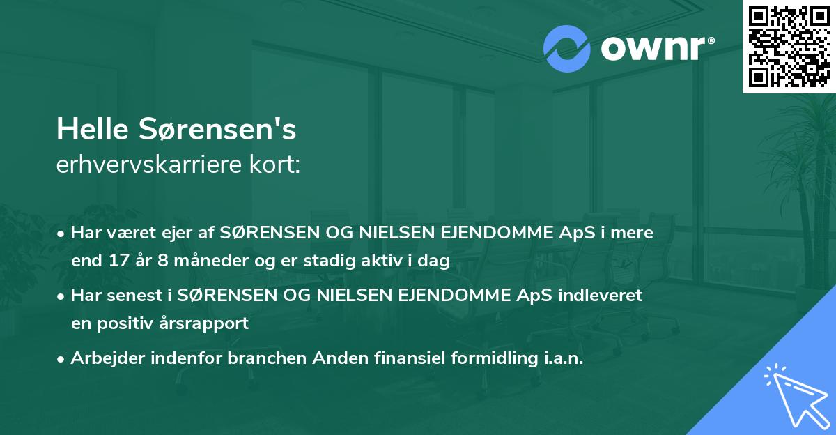 Helle Sørensen's erhvervskarriere kort
