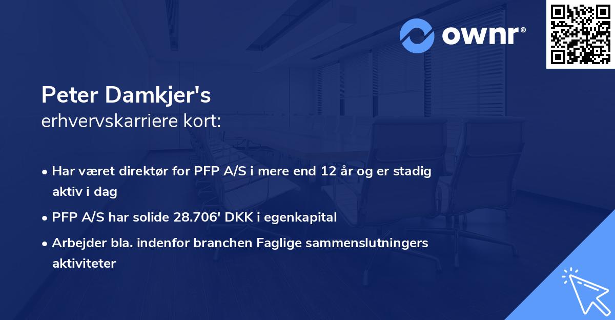 Peter Damkjer's erhvervskarriere kort