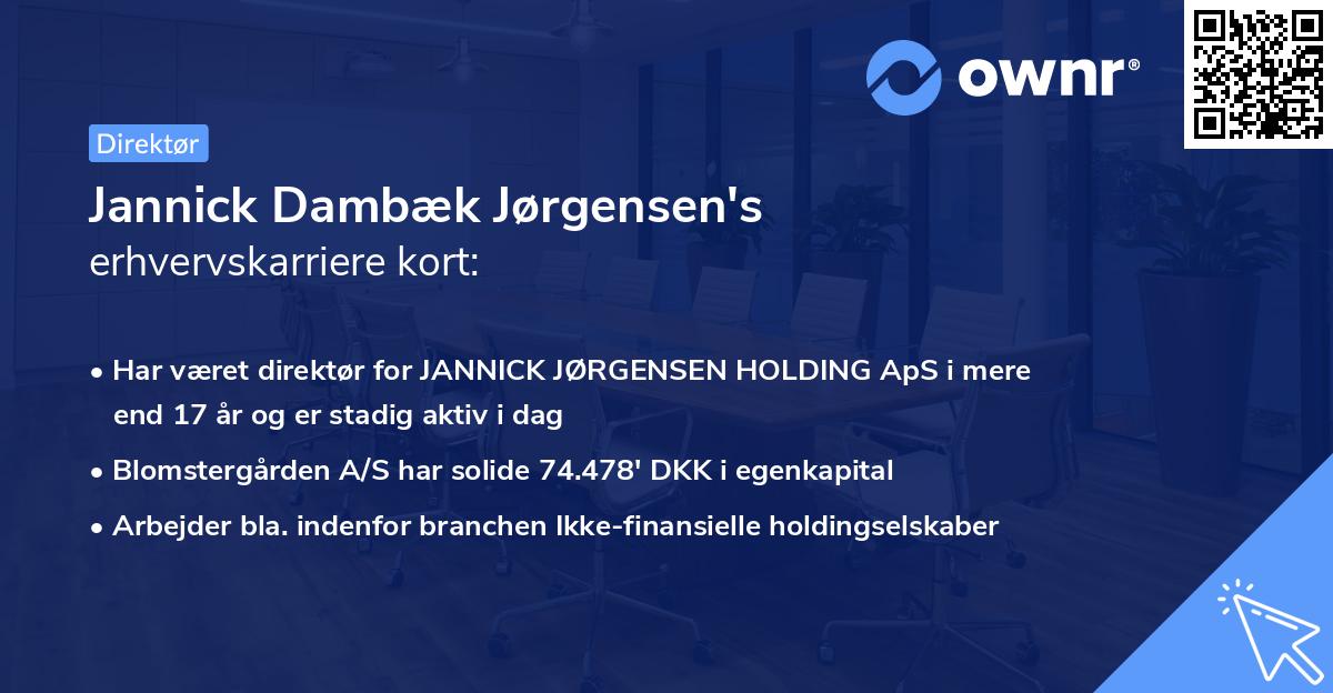 Jannick Dambæk Jørgensen's erhvervskarriere kort