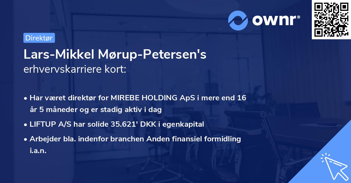 Lars-Mikkel Mørup-Petersen's erhvervskarriere kort