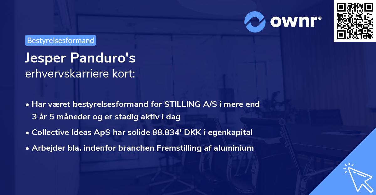 Jesper Panduro's erhvervskarriere kort