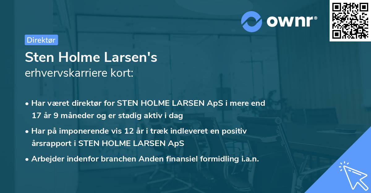 Sten Holme Larsen's erhvervskarriere kort