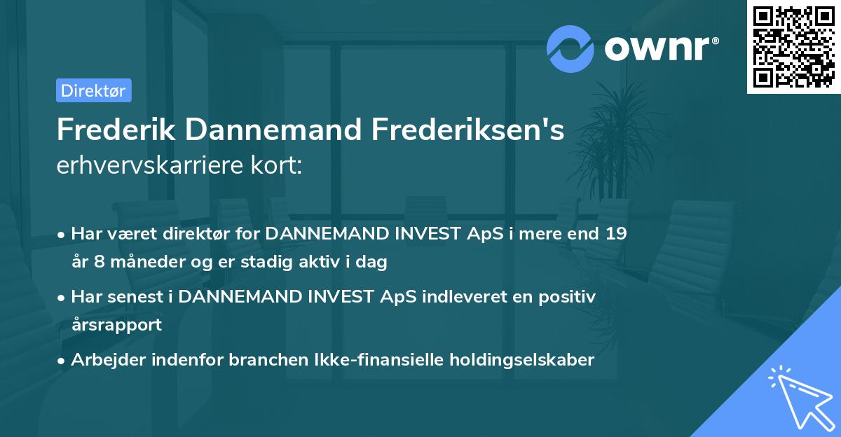 Frederik Dannemand Frederiksen's erhvervskarriere kort